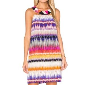 Trina Turk 161262‎ Women's Trista Iguazu Ikat Embellished Dress Multi Size 4 EUC
